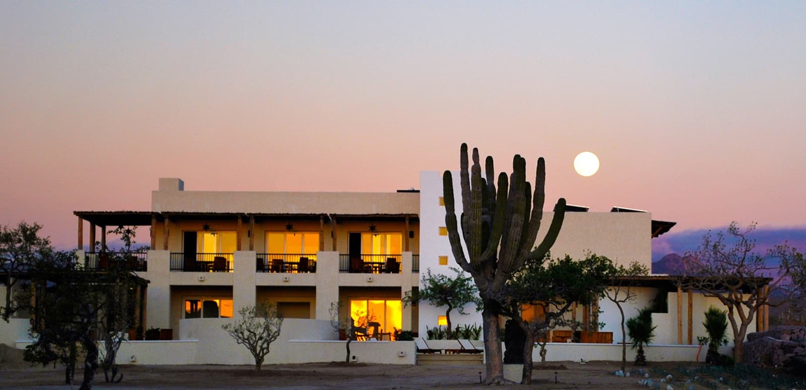 Full moon over the community building