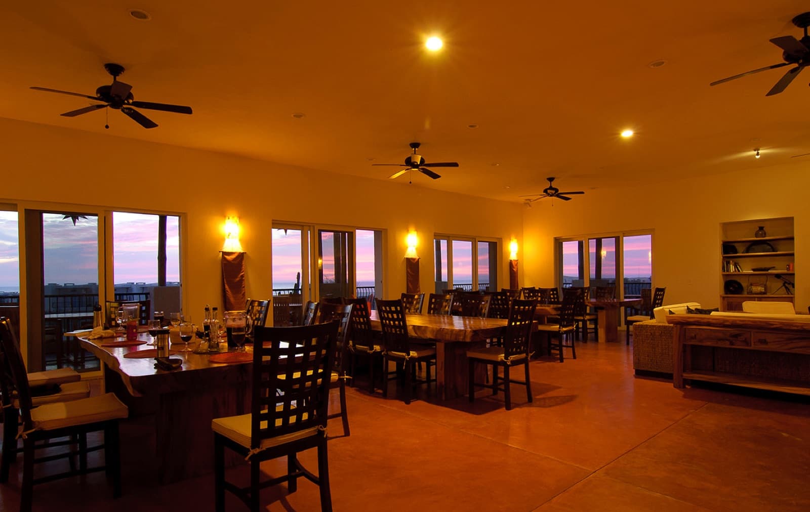 Dining room at sunset