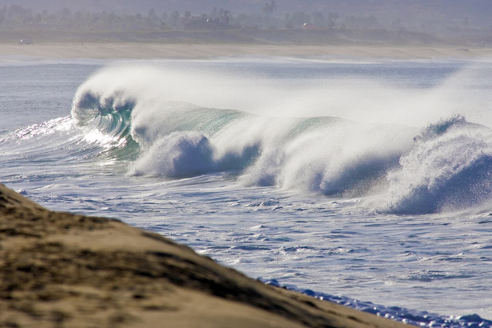 Pacific wave breaking on the shore