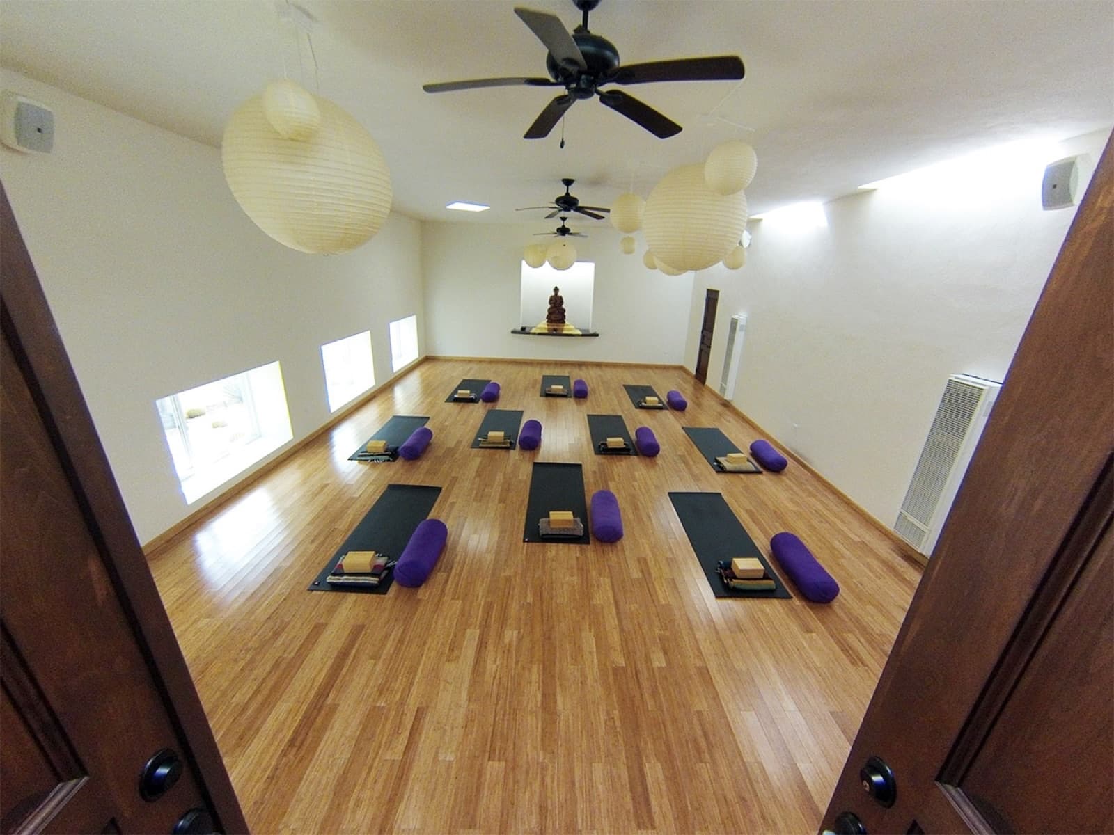 Moon studio with open doors to the desert