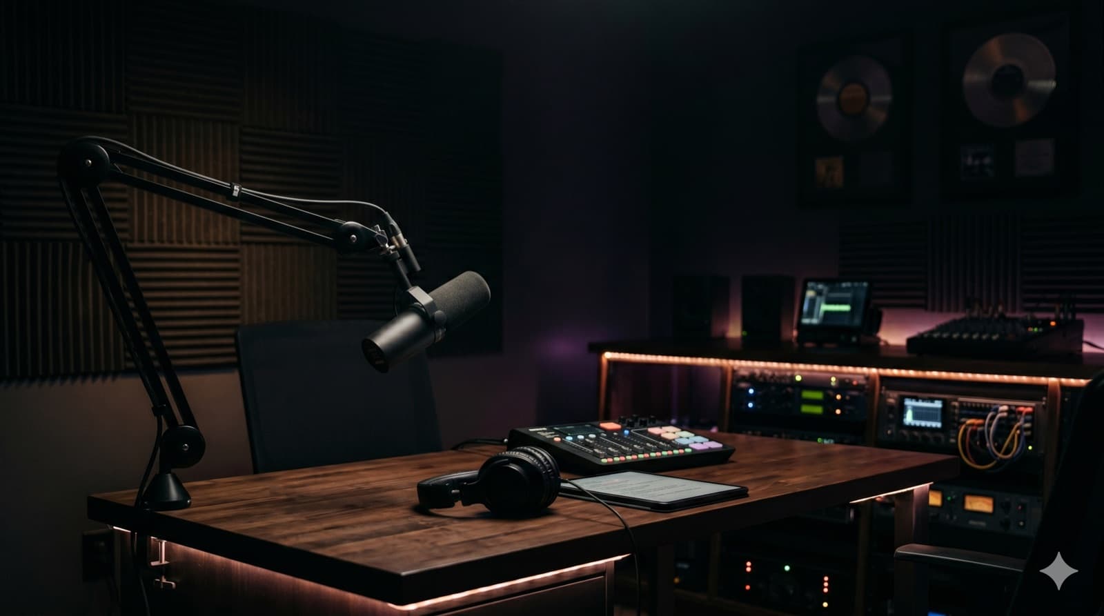 Dark podcast studio — Kaleidoscope media library
